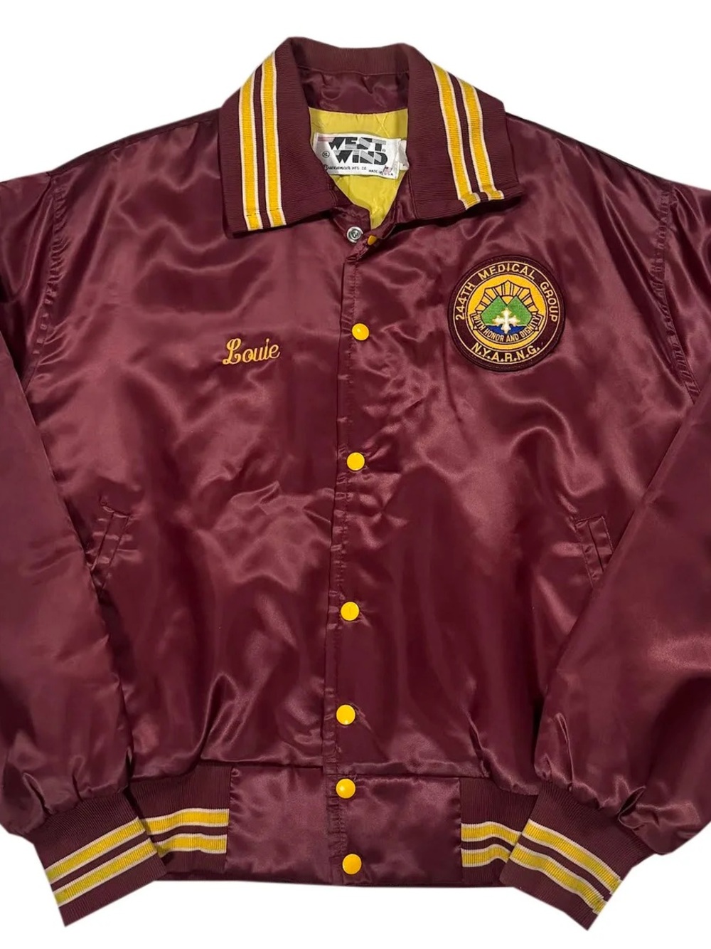 Vintage N.Y.A.R.N.G. Satin Jacket (Size XL) "Louie"